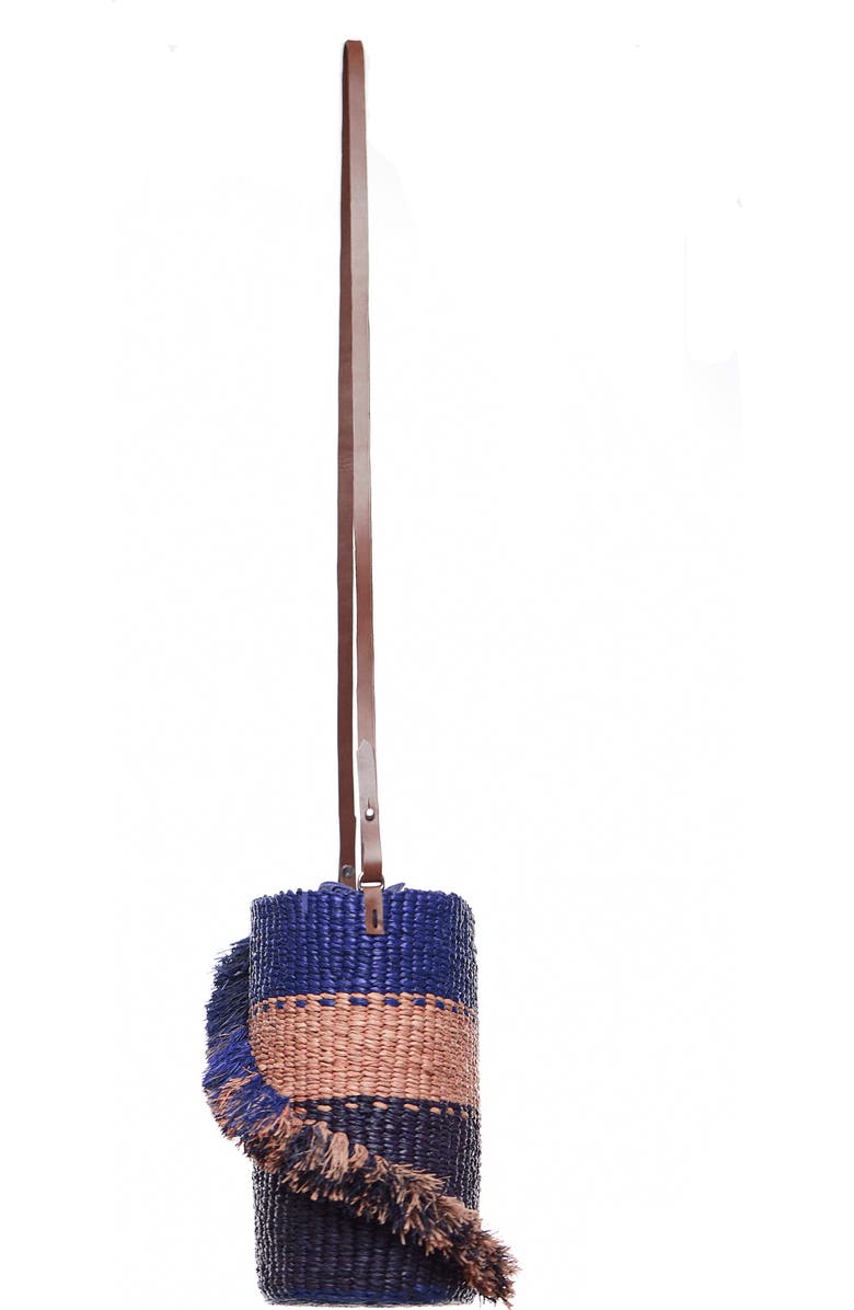 A A K S Lamé Ruffle Raffia Woven Shoulder Bag, Alternate, color,
