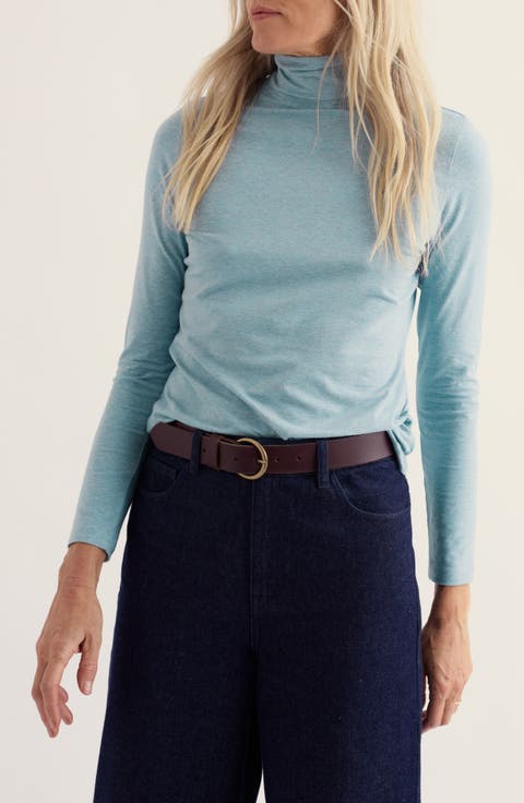 Landing Turtleneck Stretch Organic Cotton Top