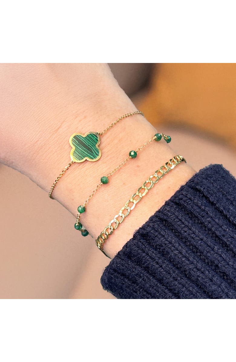 The Lovery Fine Jewelry Emerald Bead Chain Bracelet, Alternate, color, Emerald