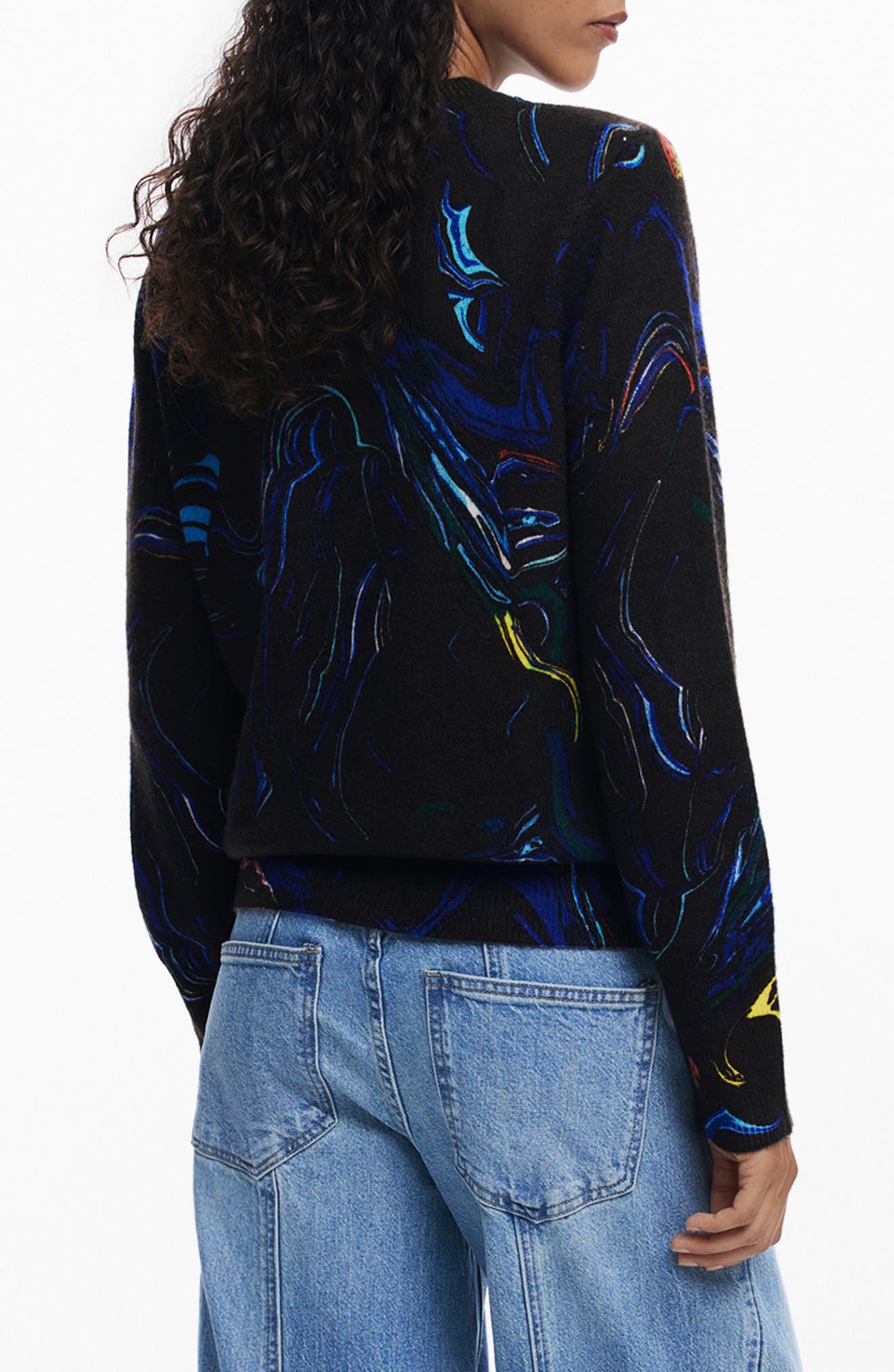Paint Swirl Print Sweater - image 2