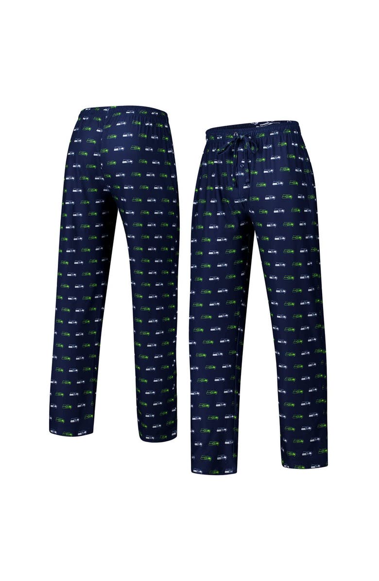 CONCEPTS SPORT Men's Concepts Sport College Navy Seattle Seahawks Record Allover Print Knit Pants, Main, color, College Navy