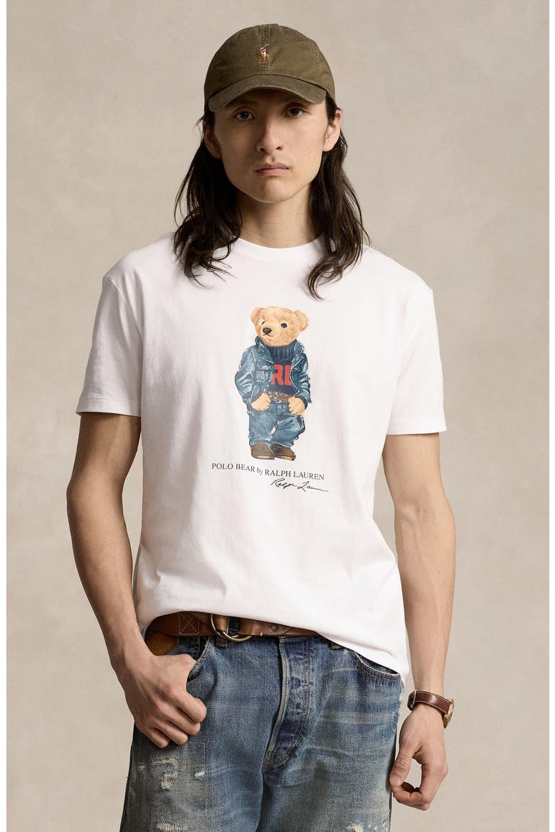 Polo Bear Graphic T-Shirt, Alternate, color, F24 WHITE DENIM BEAR
