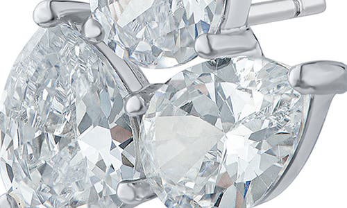 Cz By Kenneth Jay Lane Cubic Zirconia Cluster Stud Earrings In White