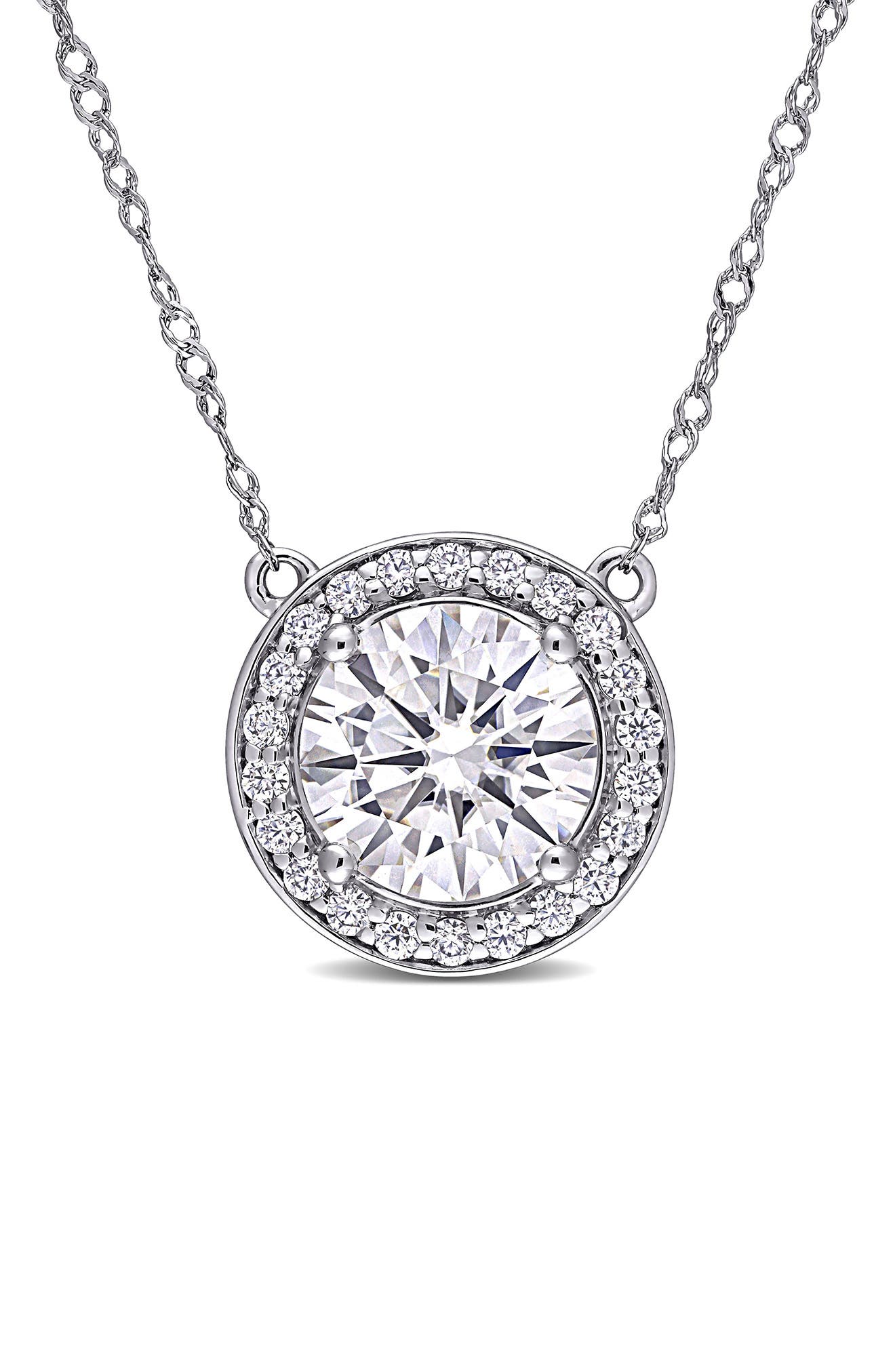 DELMAR Lab Created Moissanite Pendant Necklace