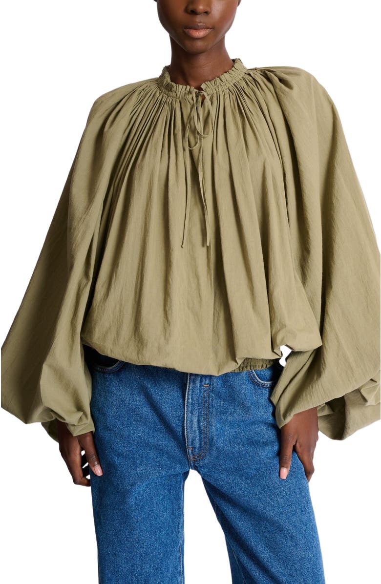 Balmain Cotton blouse, Alternate, color, Green