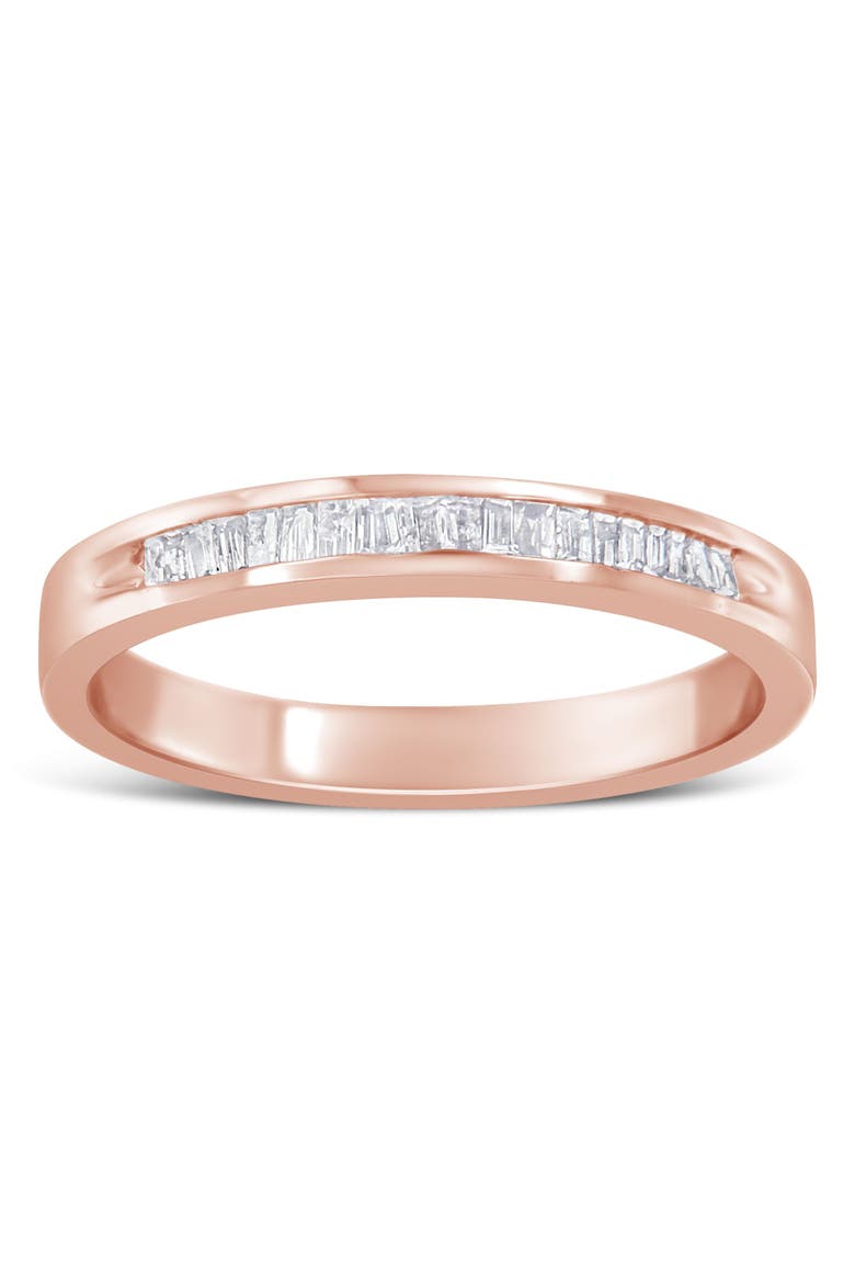10K Rose Gold over Silver 1/5 Cttw Diamond Channel Set Stackable Band Ring, Alternate, color, Rose Gold over Silver