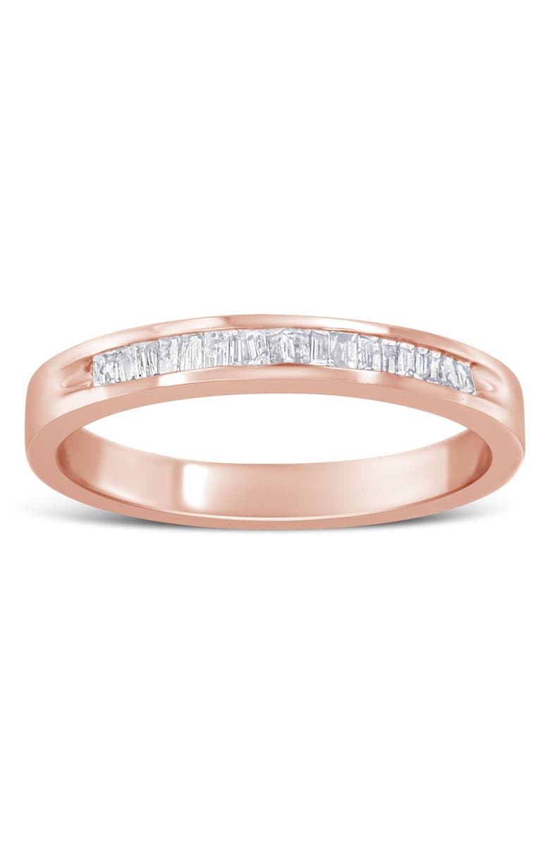 Haus of Brilliance 10K Rose Gold over Silver 1/5 Cttw Diamond Channel Set Stackable Band Ring, Alternate, color, Rose Gold Over Silver