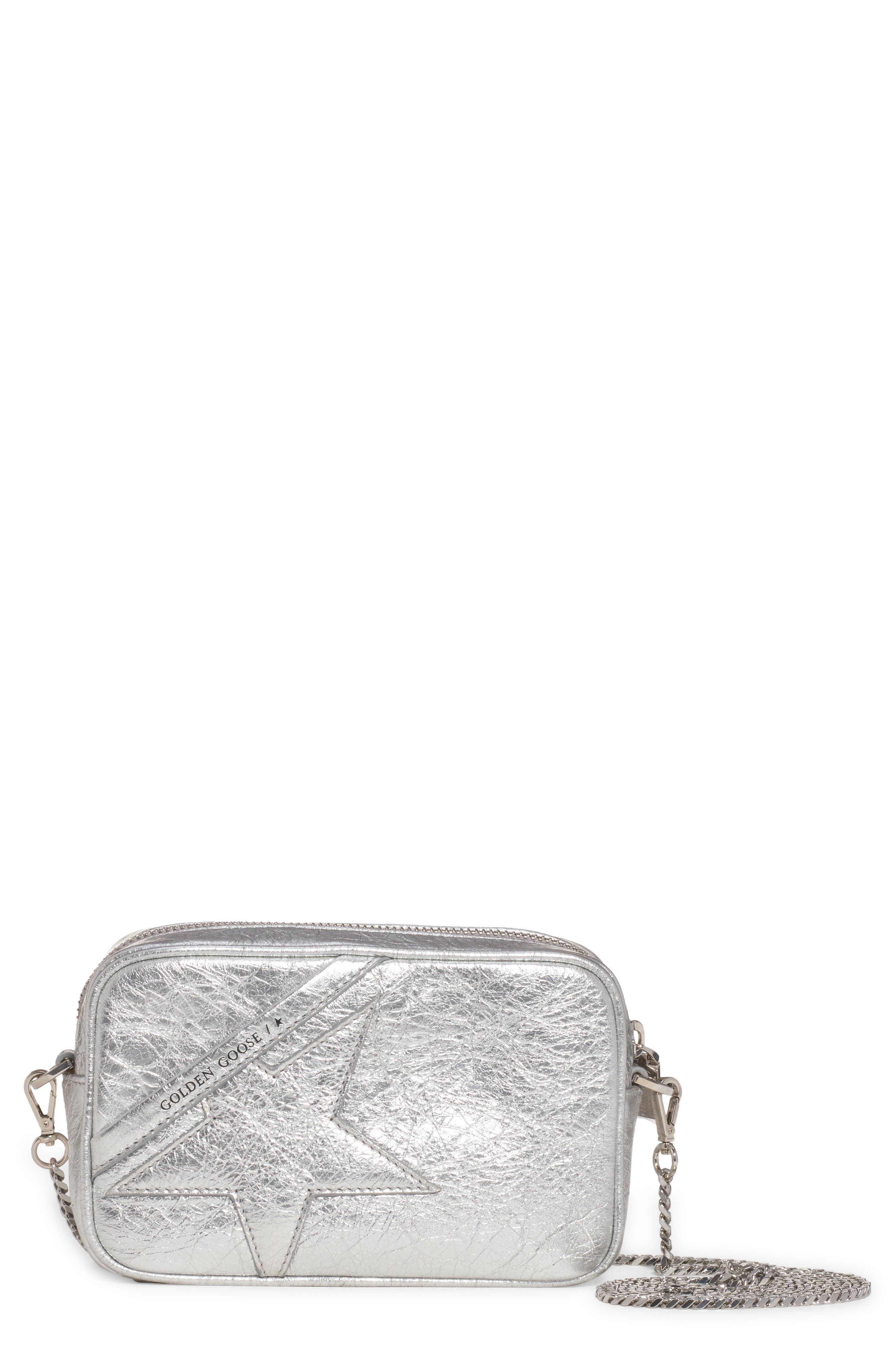 Golden Goose Mini Star Leather Crossbody Camera Bag, Main, color, 