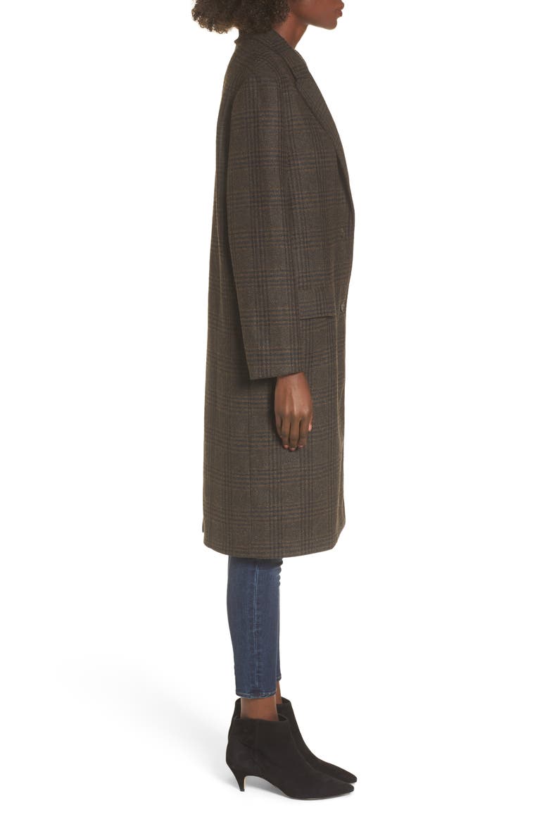 The Label Menswear Coat, Alternate, color, BROWN PLAID