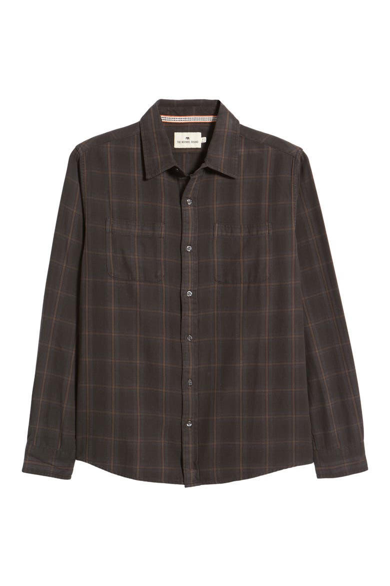 Jackson Plaid Cotton Button-Up Shirt, Alternate, color, CHARCOAL PLAID