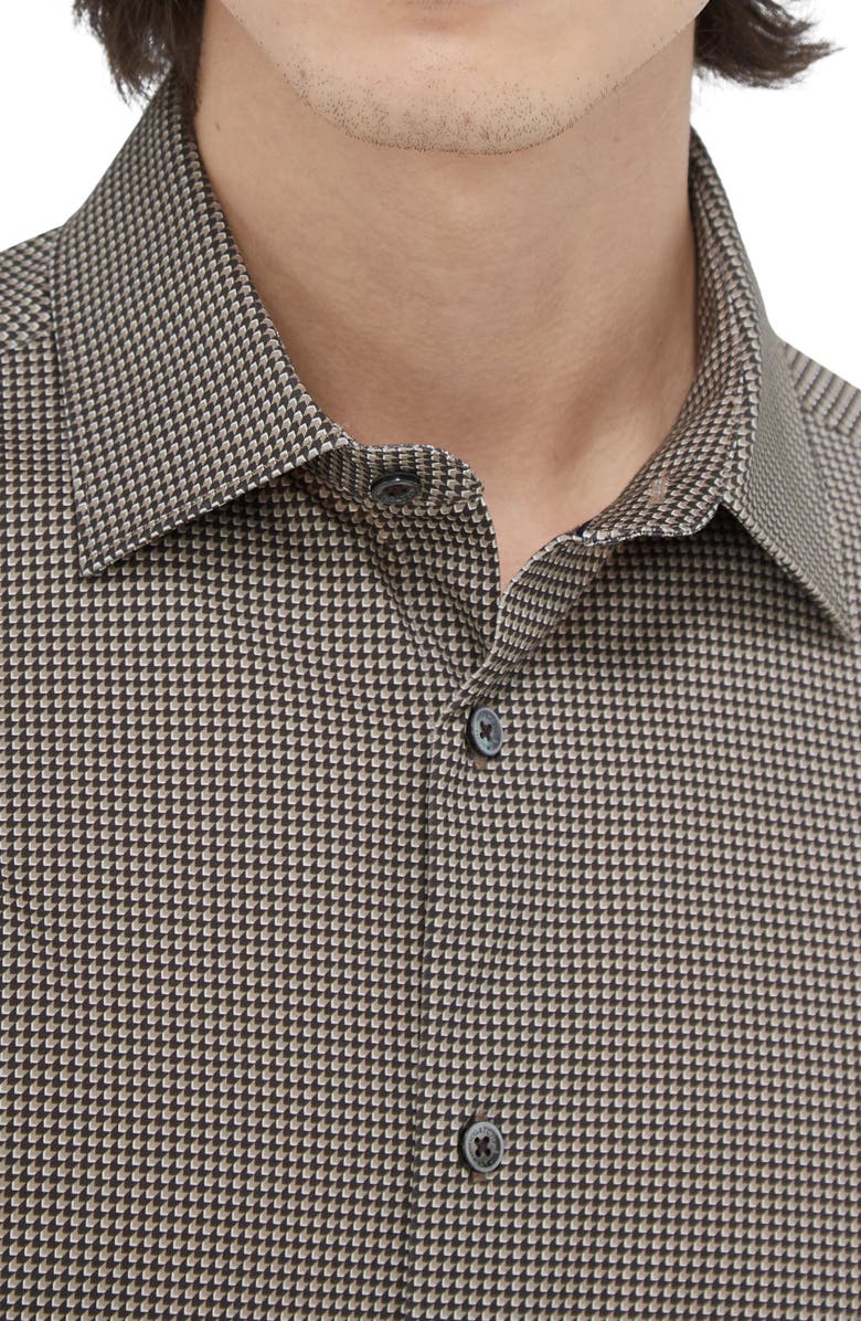 Bugatchi James OoohCotton<sup>®</sup> Micropattern Button-Up Shirt, Alternate, color, Caramel