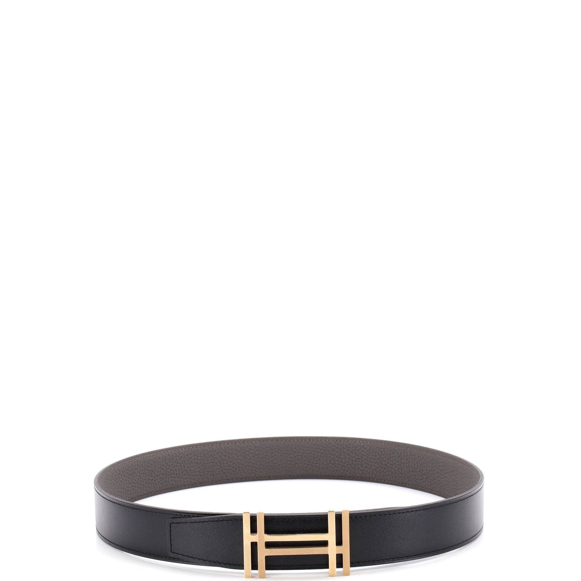 H Au Carre Reversible Belt Leather Medium, Alternate, color, Black