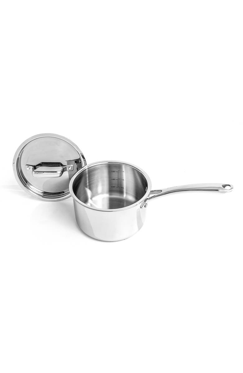 BergHOFF Professional Stainless Steel 10/18 Tri-Ply 3 Qt. Sauce Pan with Lid, Alternate, color,