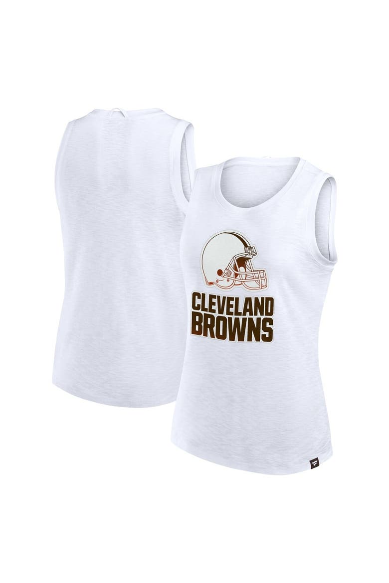 Women's Fanatics  White Cleveland Browns Slub Tank Top, Main, color, White
