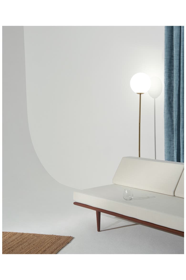 Luna 65" Modern LED Floor Lamp with Glass Globe Shade, Alternate, color, BRASS