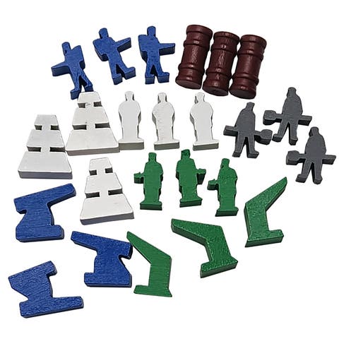 Shipyard Wooden Parts - Expansion Accessory, 192 Small Parts to Add to Your Shipyard Base Game