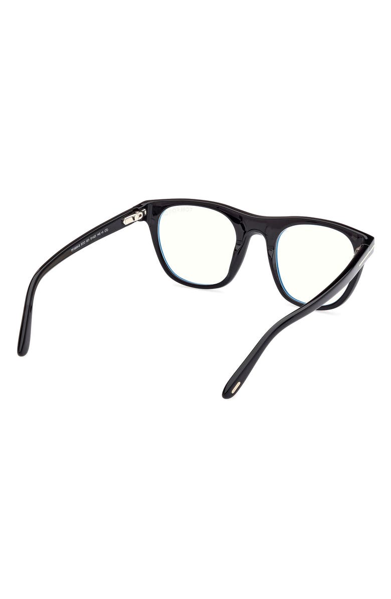 TOM FORD 51mm Square Blue Light Blocking Optical Glasses, Alternate, color, 