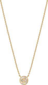 Karma and Luck Zen Warrior Gold Evil Eye Necklace