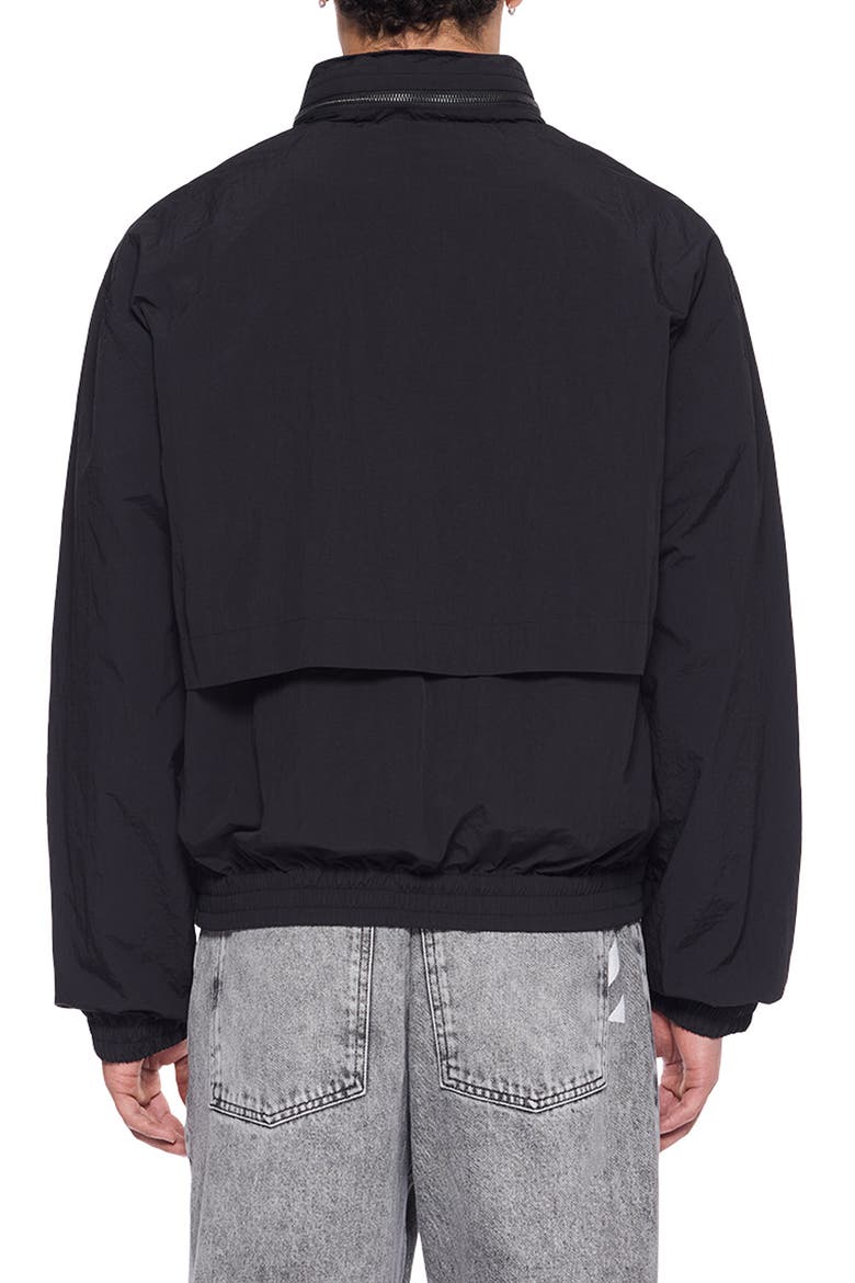Reflective Diagonal Windbreaker Jacket, Alternate, color, BLACK