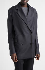 LOULOU DE SAISON Donau Tailored Double Breasted Virgin Wool Jacket