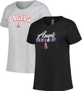 PROFILE Women's Profile Black/Heather Gray Los Angeles Angels Plus Size T-Shirt Combo Pack