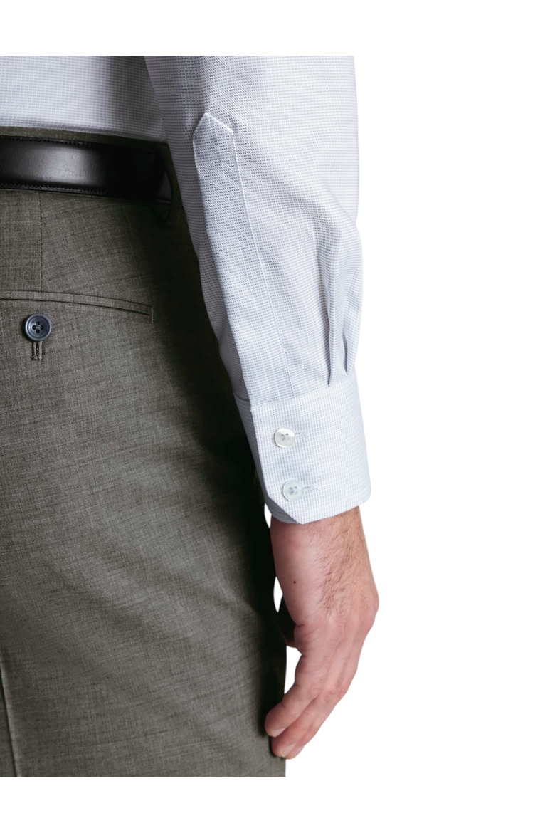 Non-Iron Greenwich Weave Cutaway Shirt, Alternate, color, Silver Grey