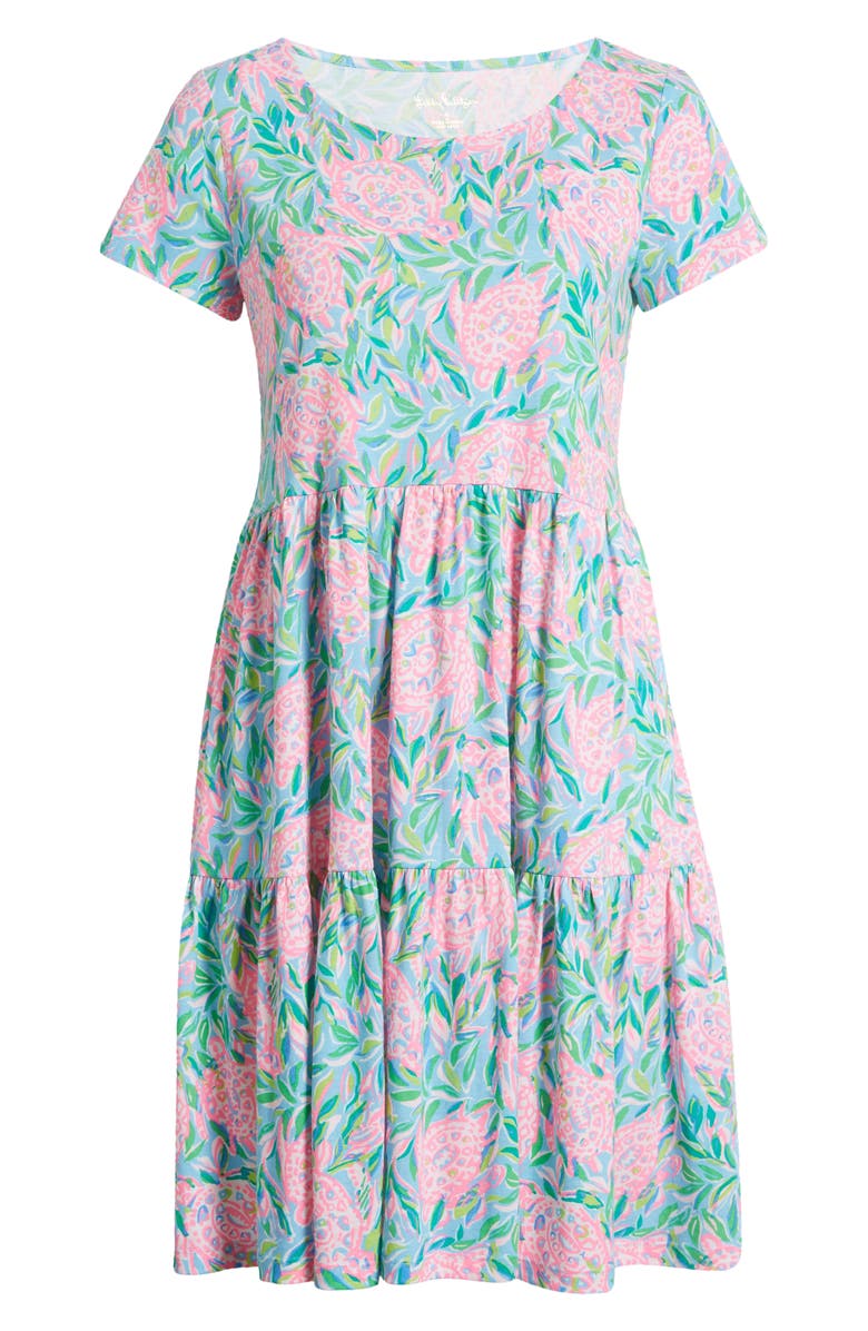 Lilly Pulitzer<sup>®</sup> Geanna Tiered Short Sleeve Cotton Dress, Alternate, color,
