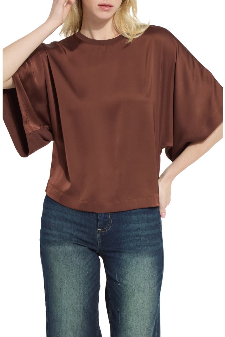 Ginger Mixed Media Dolman Tee, Main, color, MAPLE