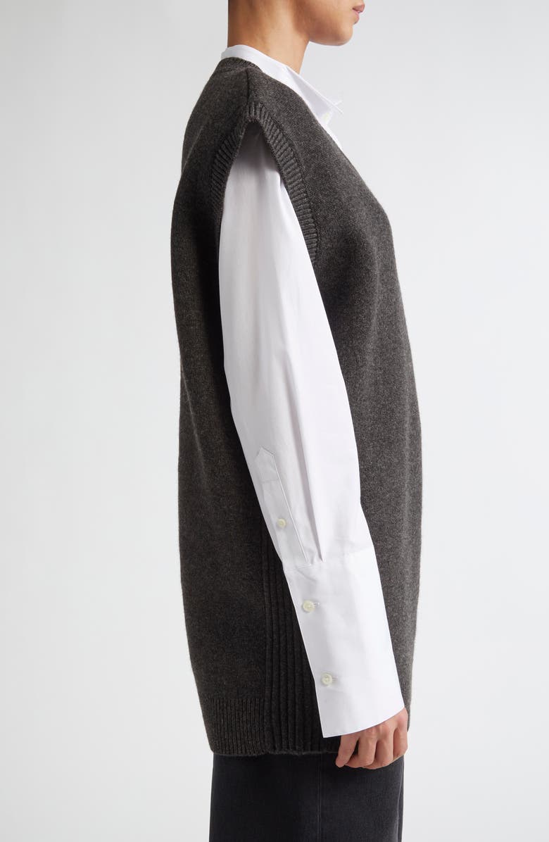 TEURN STUDIOS Double Knit Merino Wool & Yak Hair Sweater Vest, Alternate, color, Black Melange