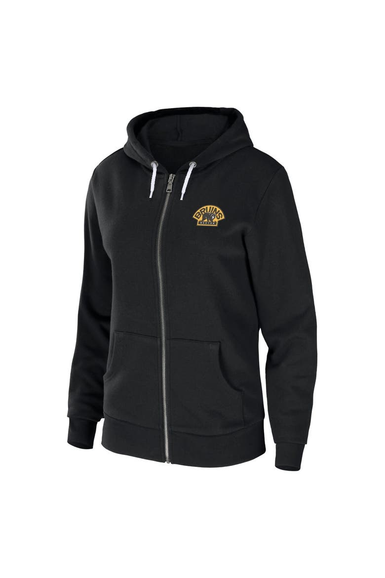 Women's WEAR by Erin Andrews Black Boston Bruins Sponge Fleece Full-Zip Hoodie, Alternate, color, Black
