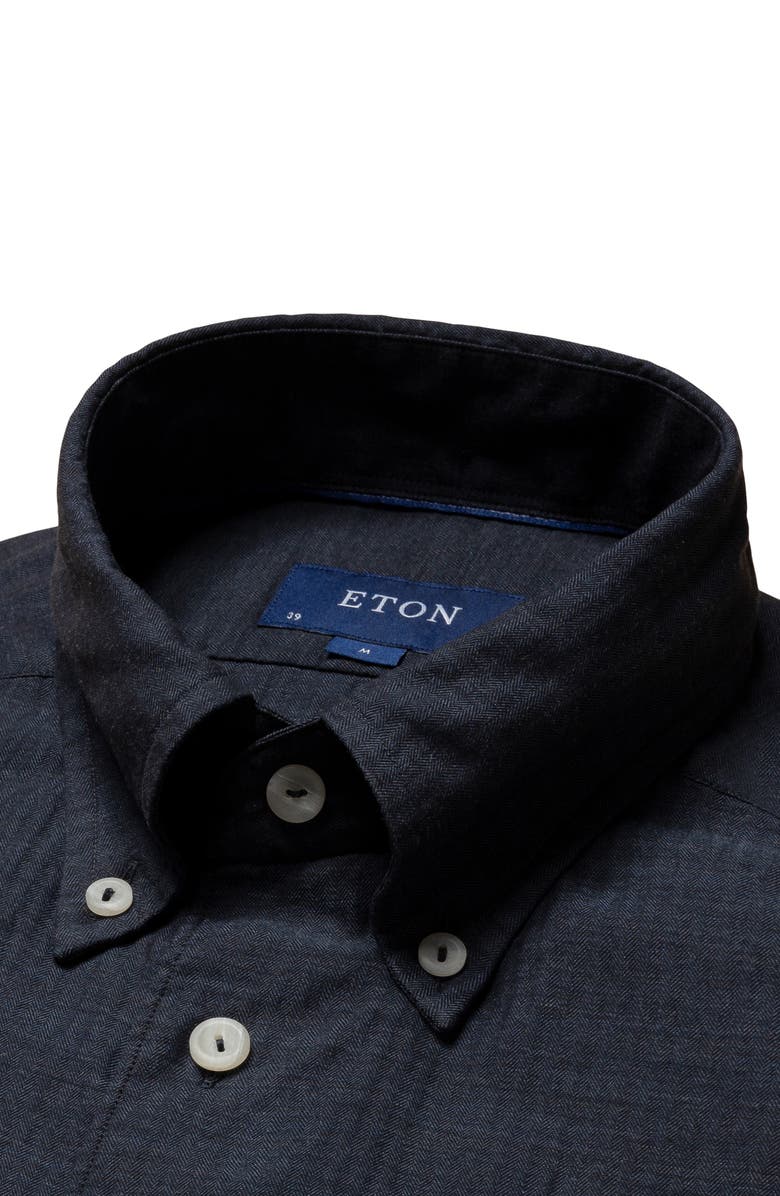 Eton Soft Casual Slim Fit Flannel Button Down Shirt, Alternate, color, 