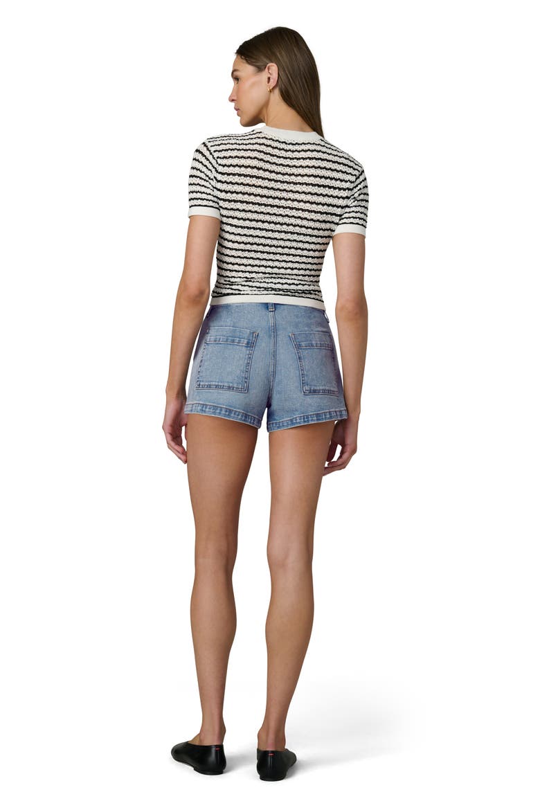 The A-Line Welt Pocket Denim Shorts, Alternate, color, VERNAL