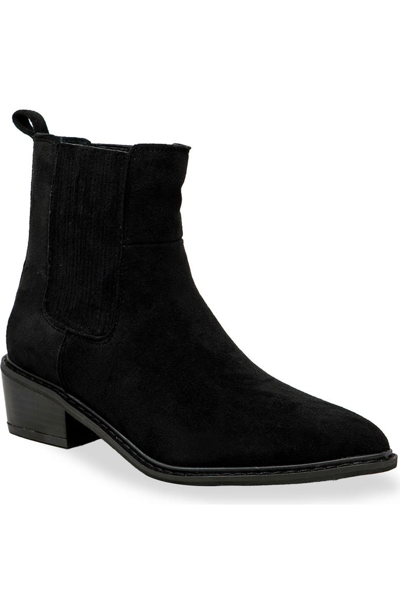 CHASE AND CHLOE Western Block Heel Chelsea Boot, Main, color, Black