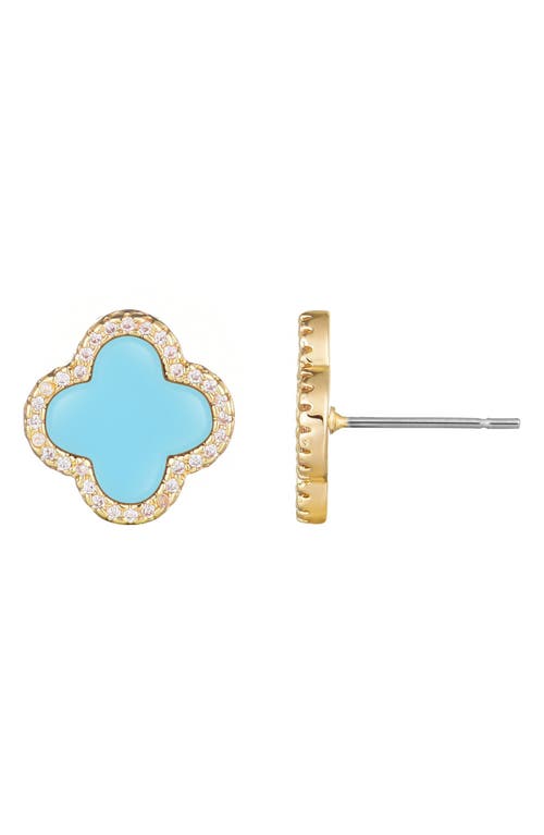 Adornia Initial Clover Stud Earrings