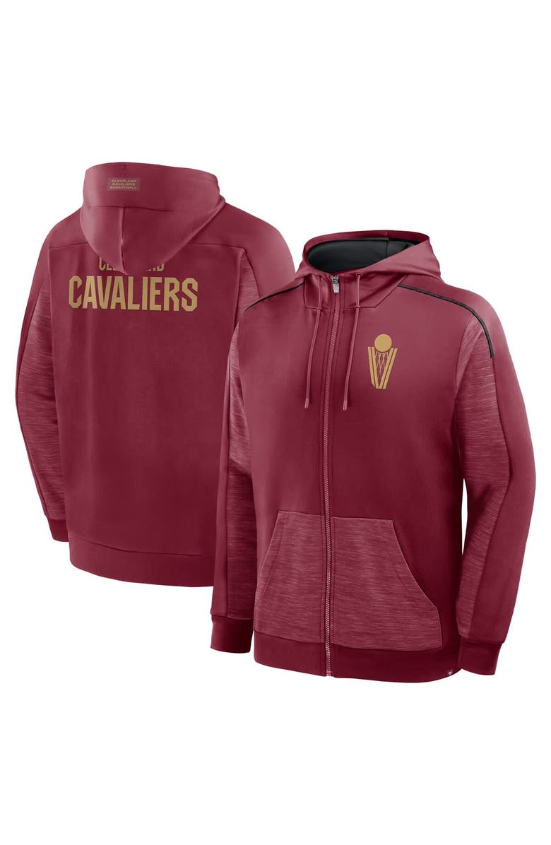 FANATICS Men's Fanatics Wine Cleveland Cavaliers Back Door Cut Play Defender Full-Zip Hoodie, Main, color, Wine