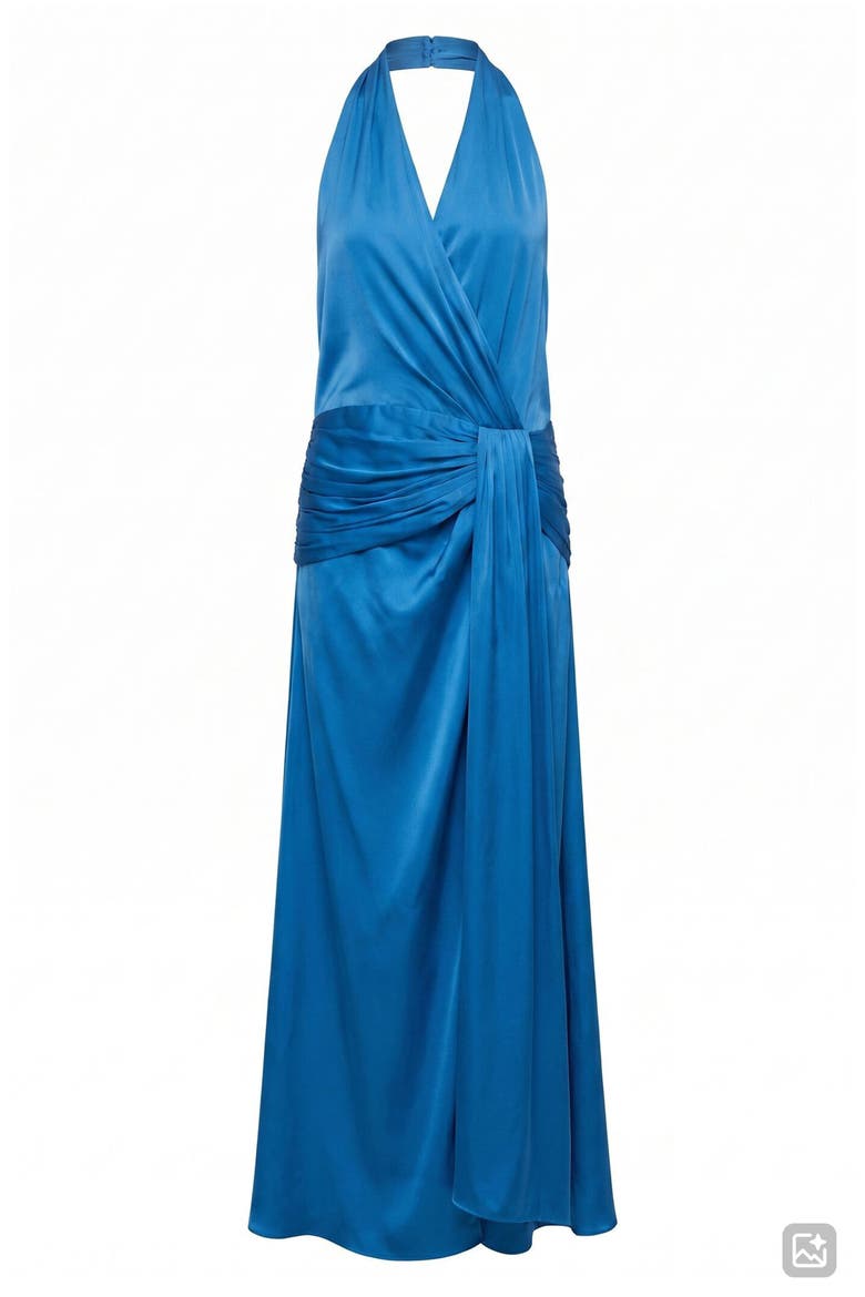 Cartia Drape Maxi Dress, Alternate, color, COBALT