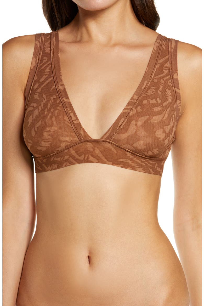 Summer Mesh Plunge Bralette, Main, color, LATTE SWIRL