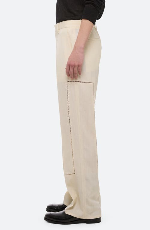 HELMUT LANG HELMUT LANG BORDER RELAXED FIT SLUB VISCOSE CARPENTER PANTS 