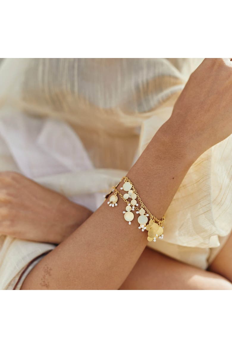 Afefe Charm Bracelet, Alternate, color, Gold Plated