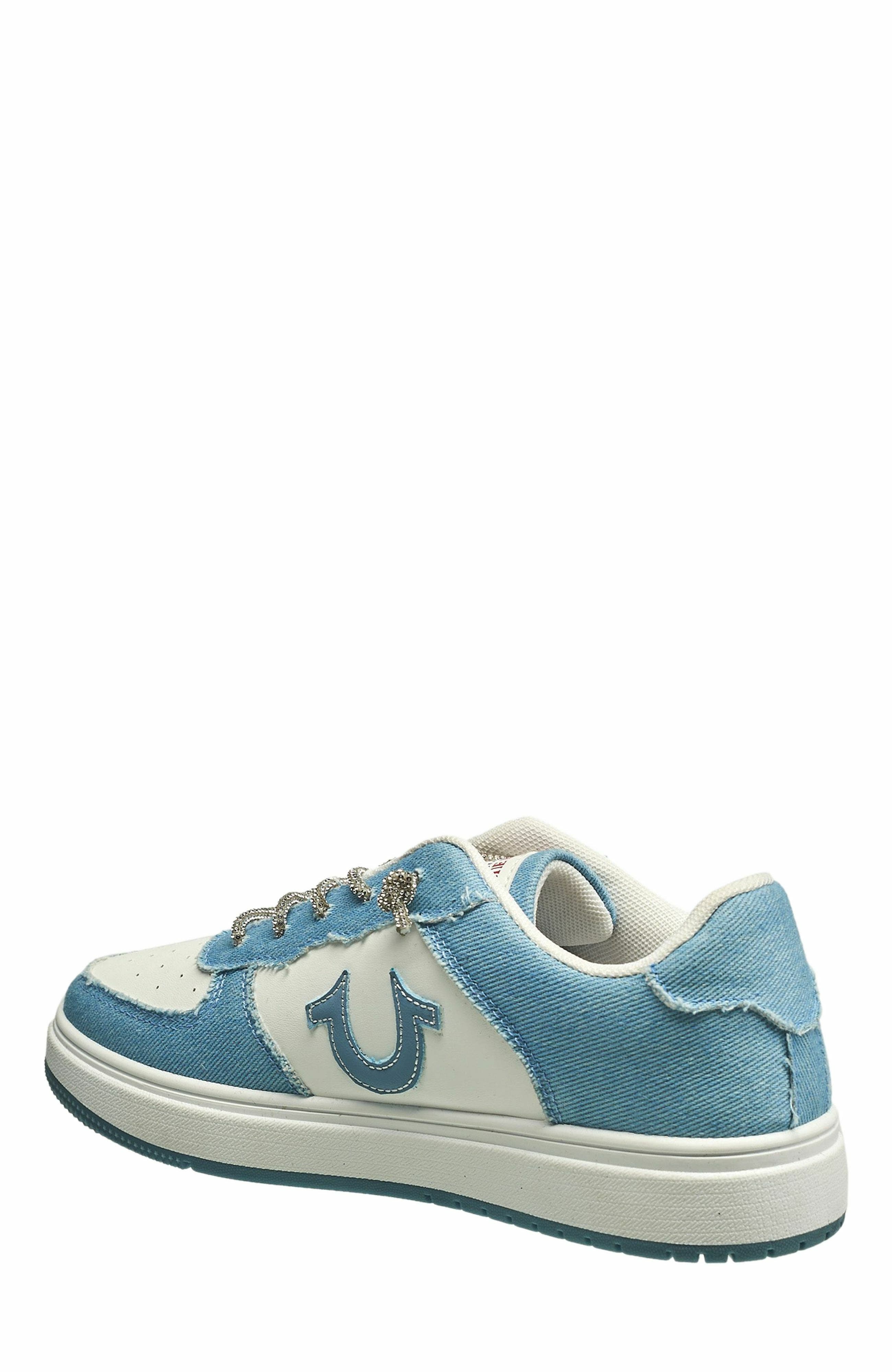 True Religion Ladies Allison Logo Sneaker, Alternate, color, Light Blue Multi