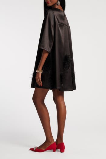 Edie Mini Dress Feather Pouf