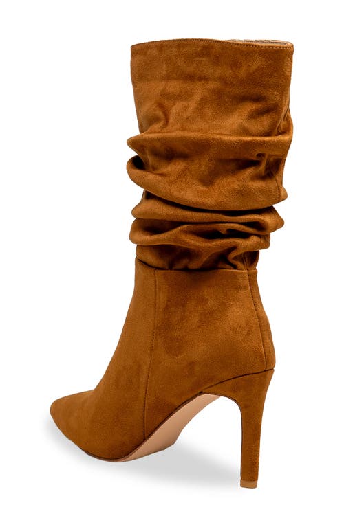 Chase & Chloe Chase And Chloe Slouch Pointed Toe Bootie In Brown