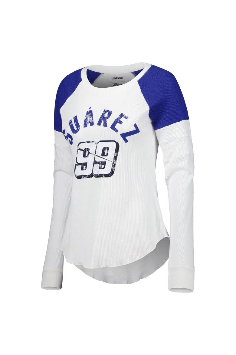 Women's G-III 4Her by Carl Banks White Daniel Suarez Action Tri-Blend Thermal Raglan Long Sleeve T-Shirt, Alternate, color, White
