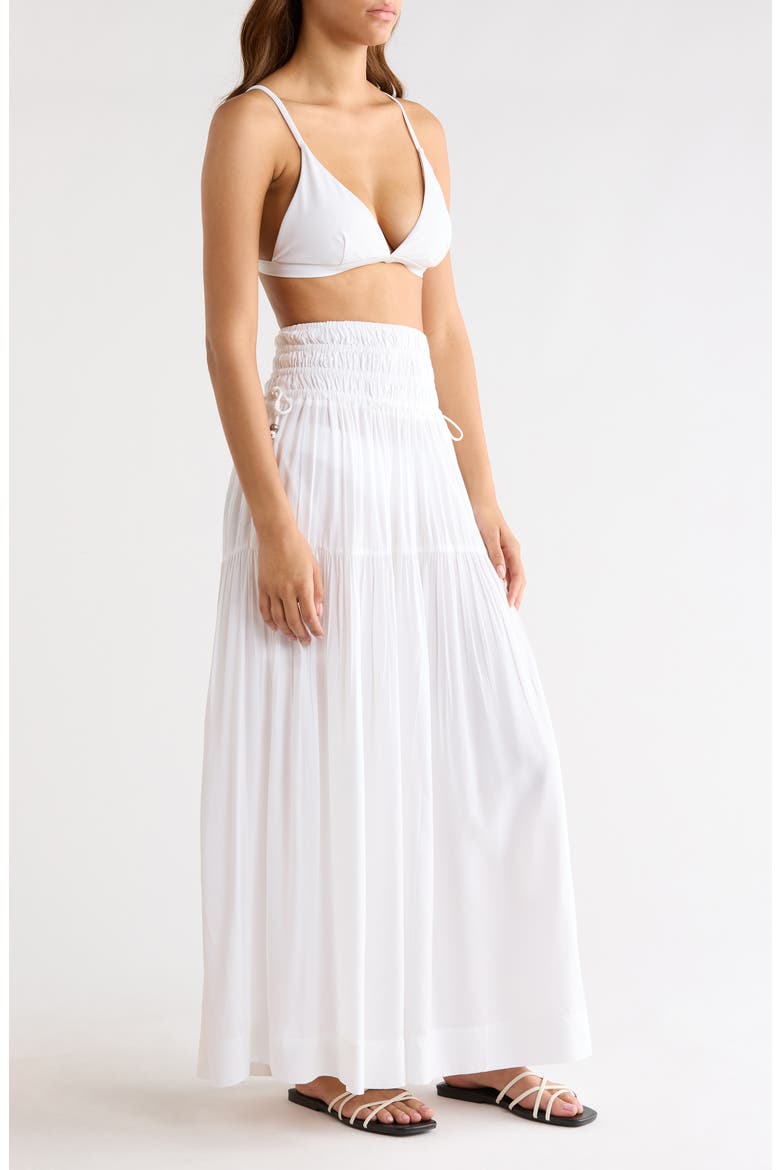 Smocked Cover-Up Midi Skirt, Alternate, color, WHITE