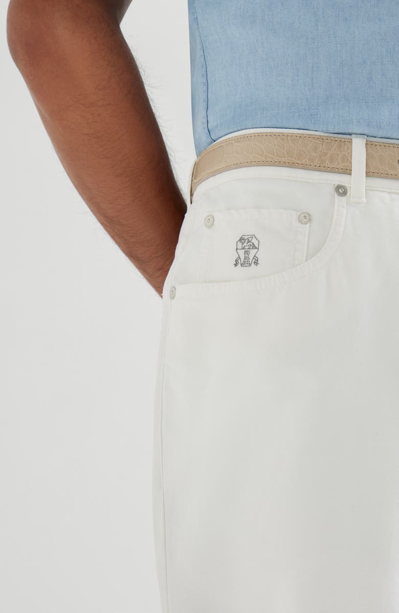 Brunello Cucinelli Gabardine garment dyed trousers, Alternate, color, Snow