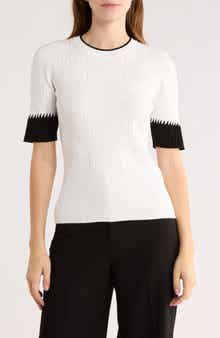 Diane von Furstenberg Medora Cable & Rib Knit Crewneck Sweater