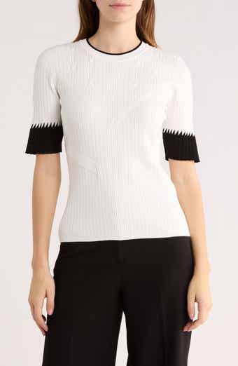 DVF Medora Cable & Rib Knit Crewneck Sweater