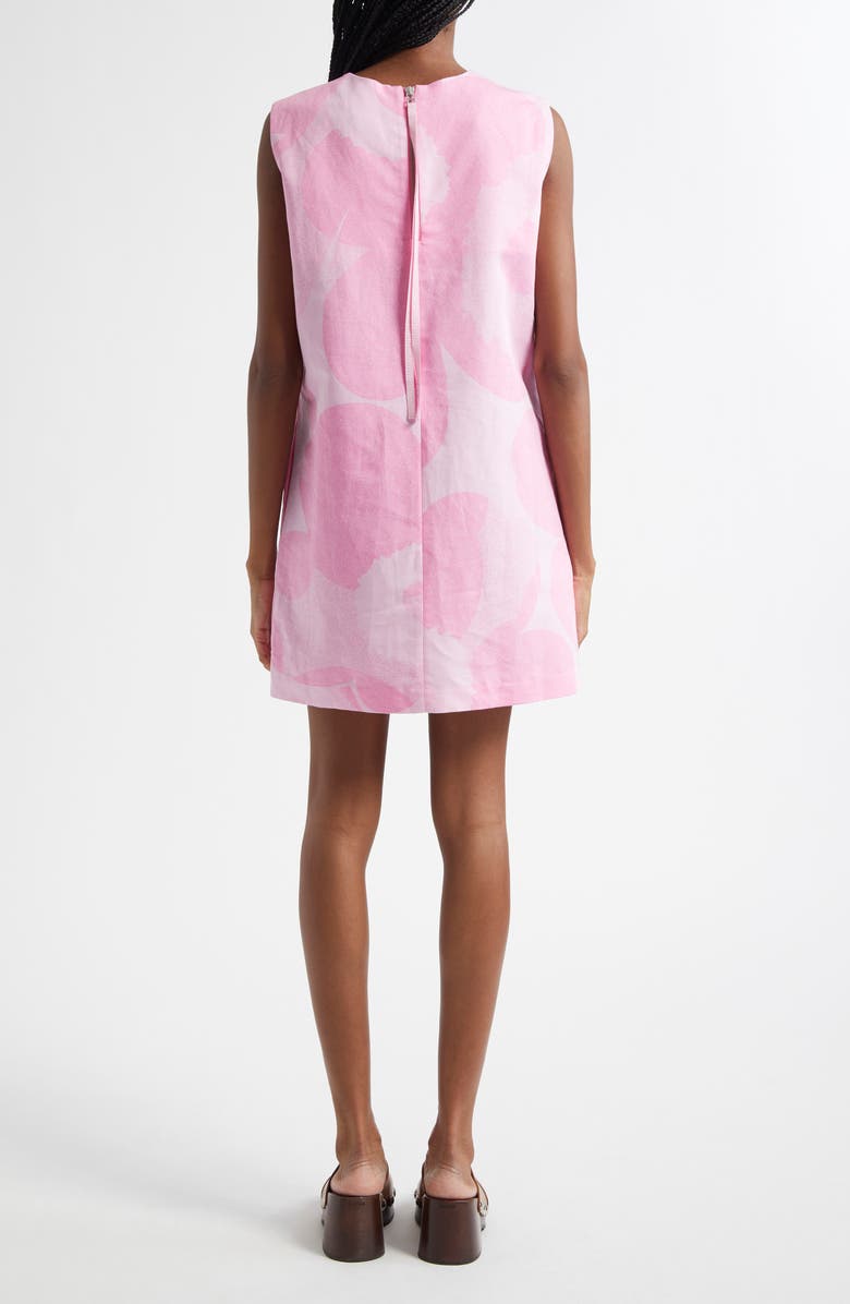 Marimekko Sopiva Unikko Organic Cotton & Linen Shift Dress, Alternate, color, Light Pink/ Pink
