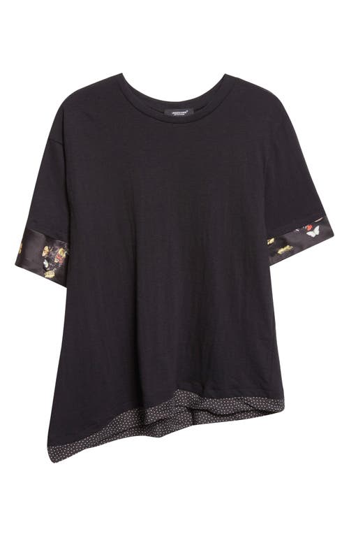 Undercover Contrast Trim Asymmetric Cotton T-Shirt in Black  product