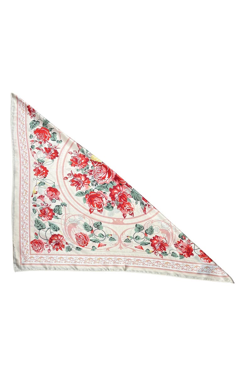 MARCUS ADLER Floral Satin Square Scarf, Alternate, color, Blush